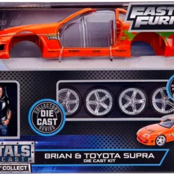 Jada Toys The Fast And The Furious - 1994 Toyota Supra MK IV With Brian Metals 1/24th Scale Die-Cast Vehicle Replica Model Kit