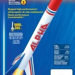 ESTES 1225 ALPHA INTERMEDIATE MODEL ROCKET KIT (18MM STANDARD ENGINE)