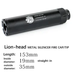 Lion Head Metal 19mm Silencer For Gel Blaster