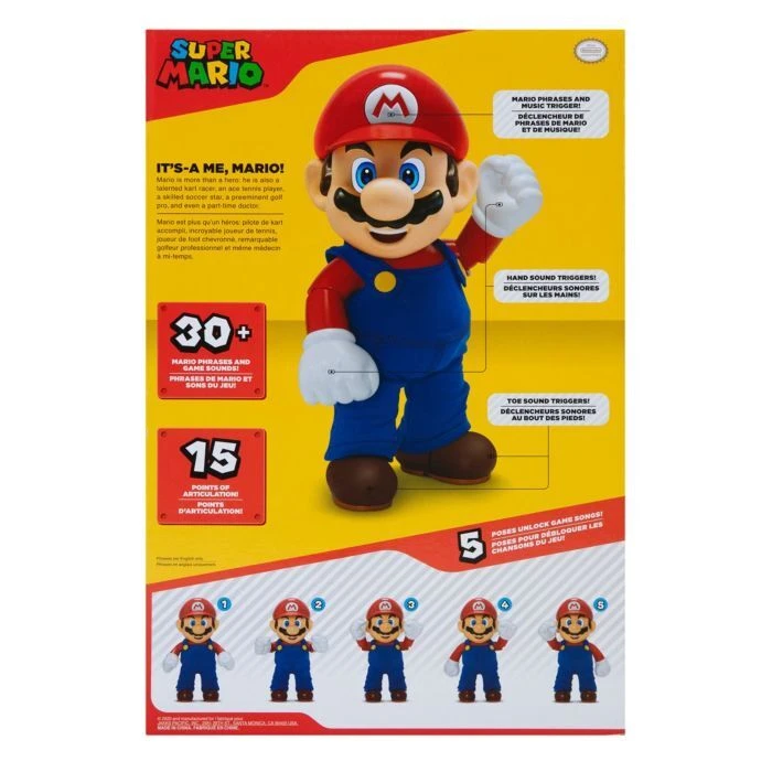 Super Mario - It’s-A-Me! Mario 12” Action Figure With Sound - Image 4