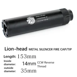 Lion Head Metal 14mm Silencer For Gel Blaster