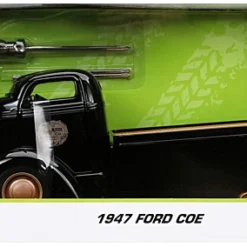 Jada Toys Just Trucks - Ford COE Flatbed 1947 Black 1:24 Scale Diecast Vehicle