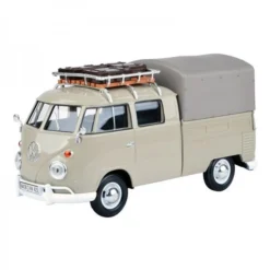 Motormax 1:24 Volkswagen Type 2 (T1) Pickup With Roof Rack-Suit Case-Tarp #79553