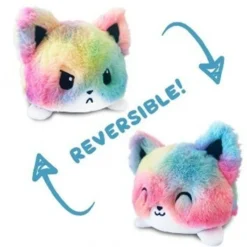 Reversible Plushie - Fox Tie Dye Rainbow