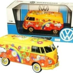 Motormax MX79563 1:24 MOTOR MAX VOLKSWAGEN TYPE 2 (T1) FLOWER POWER DELIERY VAN