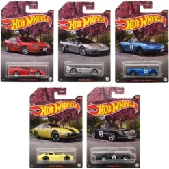 Hot Wheels Themed Automotive (Japan) Complete Set Of 5 1:64 Die Cast