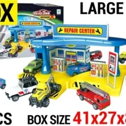 Repair Centre 17 Pce Play Set With Cars And Trucks