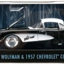 JADA The Wolfman (1941) - Wolfman & 1957 Chevrolet Corvette Hollywood Rides 1/24th Scale Die-Cast Vehicle Replica