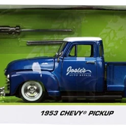 Jada Toys Just Trucks - Royal Blue 1953 Chevy Pickup With Tyre Rack 1/24th Scale Die-Cast Vehicle Replica